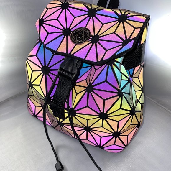 Geometric Reflective Luminous Backpack - Picture 3 of 16